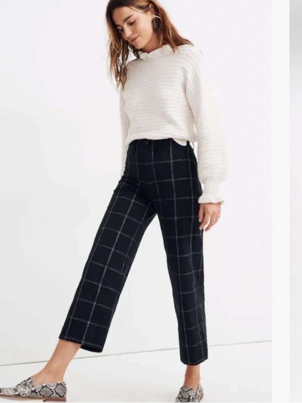 NWT Madewell Slim Emmett Wide-Leg Crop Size 27